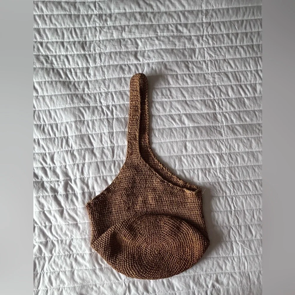 Woven Straw Tote Bag in Brown - Picture 8 of 10